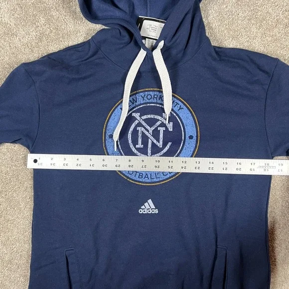 Adidas MLS Womens Small Blue New York City Football Club Hooded Sweatshirt NWT - Picture 6 of 6